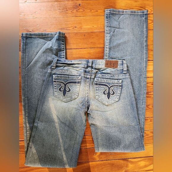 STANDARDS & PRACTICES Jeans Womens Waist 28 Low Rise Straight Leg Tall - Picture 6 of 7